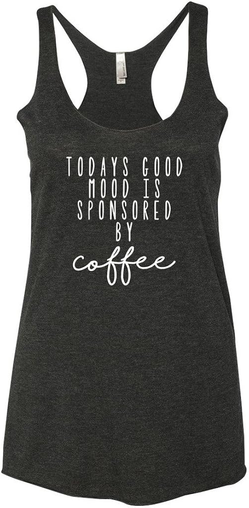 Panoware Women's Funny Graphic Racerback Tank Top | Today's Good Mood is Sponsored by Coffee