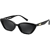 FEISEDY Trendy Polarized Cateye Sunglasses for Women Men Retro Rectangle Narrow Sunnies B4176