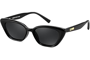 FEISEDY Trendy Polarized Cateye Sunglasses for Women Men Retro Rectangle Narrow Sunnies B4176