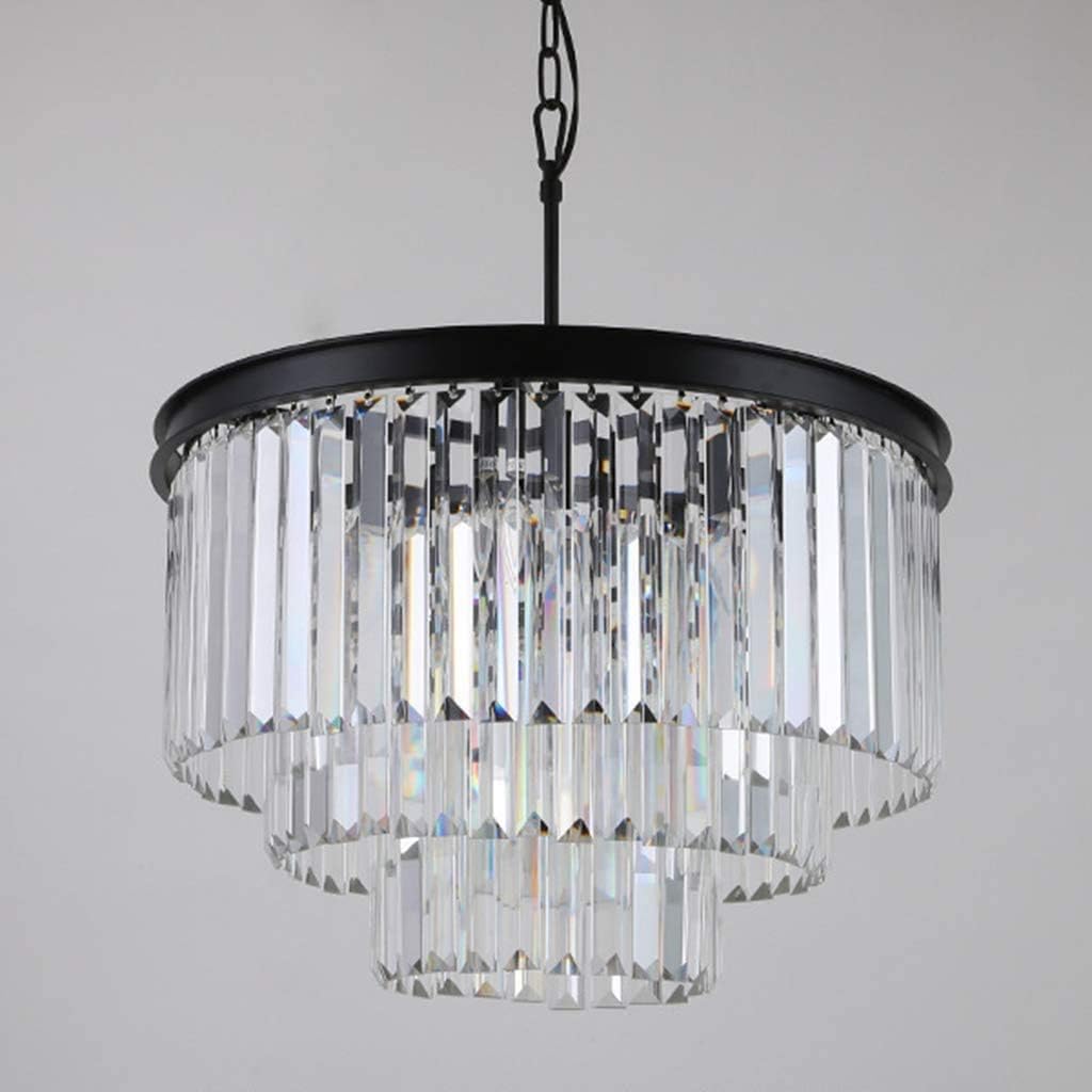 Retro Kristall Pendelleuchte LED Schwarz Eisen Kuchen Decke