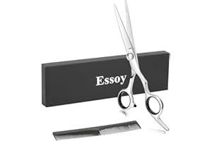 ESSOY Professional Hair Cutting Scissors/Shears (6.5-Inches), 4CR Stainless Steel Haircut Scissor with Fine Adjustment Screw 