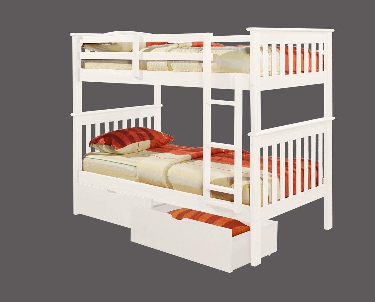 Amazon Com Donco Kids Mission Bunk Bed White Twin Twin W Dual
