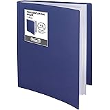 Dunwell Binder with Plastic Sleeves - (Blue), 48-Pocket Bound Presentation Book with Clear Sleeves, Displays 96 Pages of 8.5x