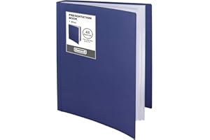 Dunwell Binder with Plastic Sleeves 48-Pocket (Blue) - Presentation Book, 8.5 x 11 Portfolio Folder with Clear Sheet Protectors, Displays 96-Page Documents, Certificates, Important Papers