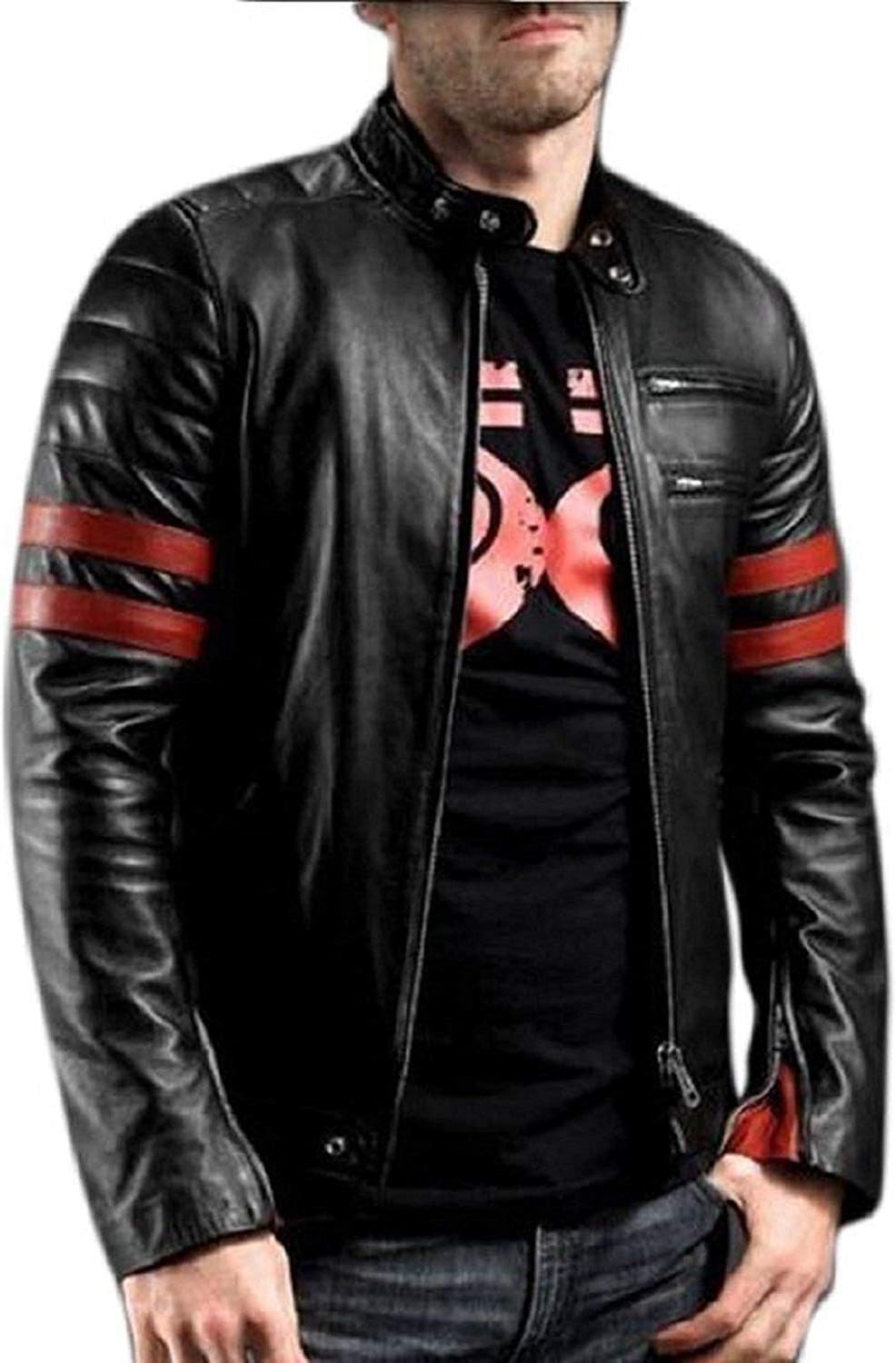 Black Leather Jacket for Men's