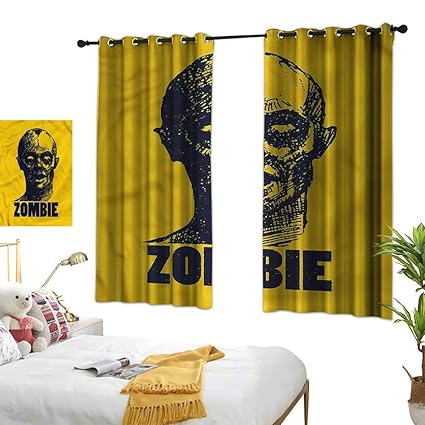 Amazon Com Yellow Curtains Zombie Dead Man Portrait 54 X84