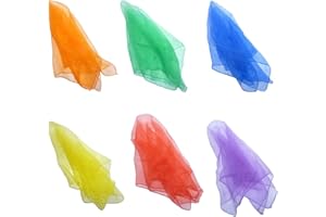 Hoerev Pack of 6 Dancing Juggling Scarves for Decoration Mixed Colors Scarves,Size 24"x24",60cmx60cm