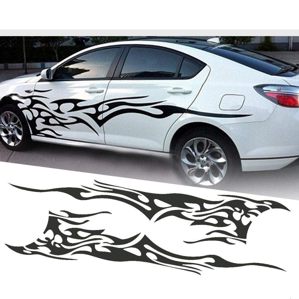 Mua 1ペア車のサイドステッカー Diyの炎のグラフィックビニール車のサイドステッカーデカール防水ステッカー 210 5 X 48 Cm Black1 Tren Amazon Nhật Chinh Hang 21 Fado