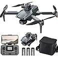 Lozenge L600 PRO Brushless Drone with Camera for Adults 4K GPS Drone 360 °Laser Obstacle Avoidance RC Quadcopter Helicopter Dual Cameras with Backpack (3 Battery)