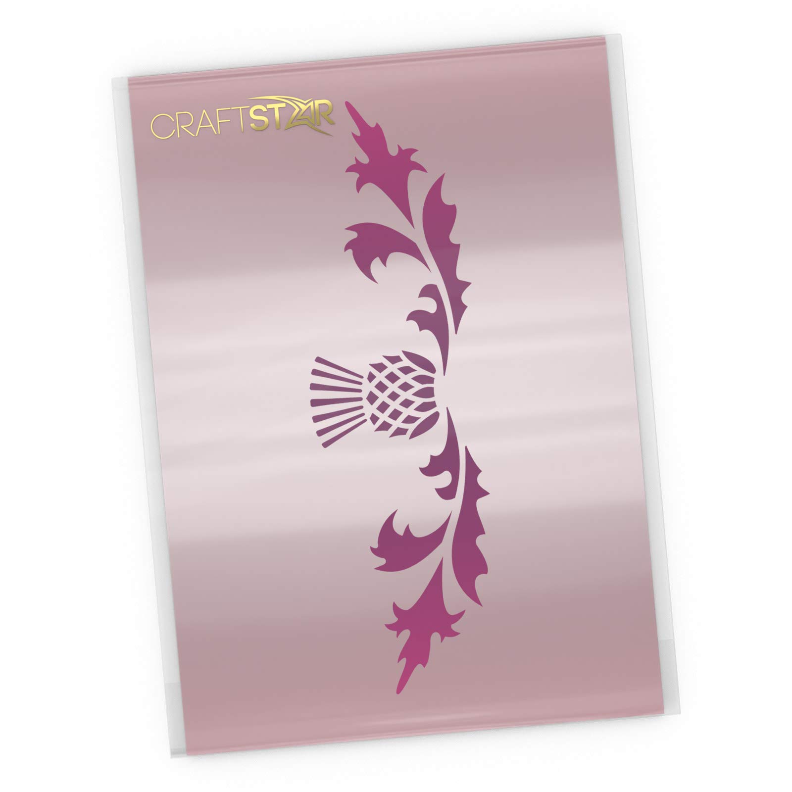 CraftStar Thistle Border Stencil - Laser-Cut A4 Mylar Scottish Thistle Template