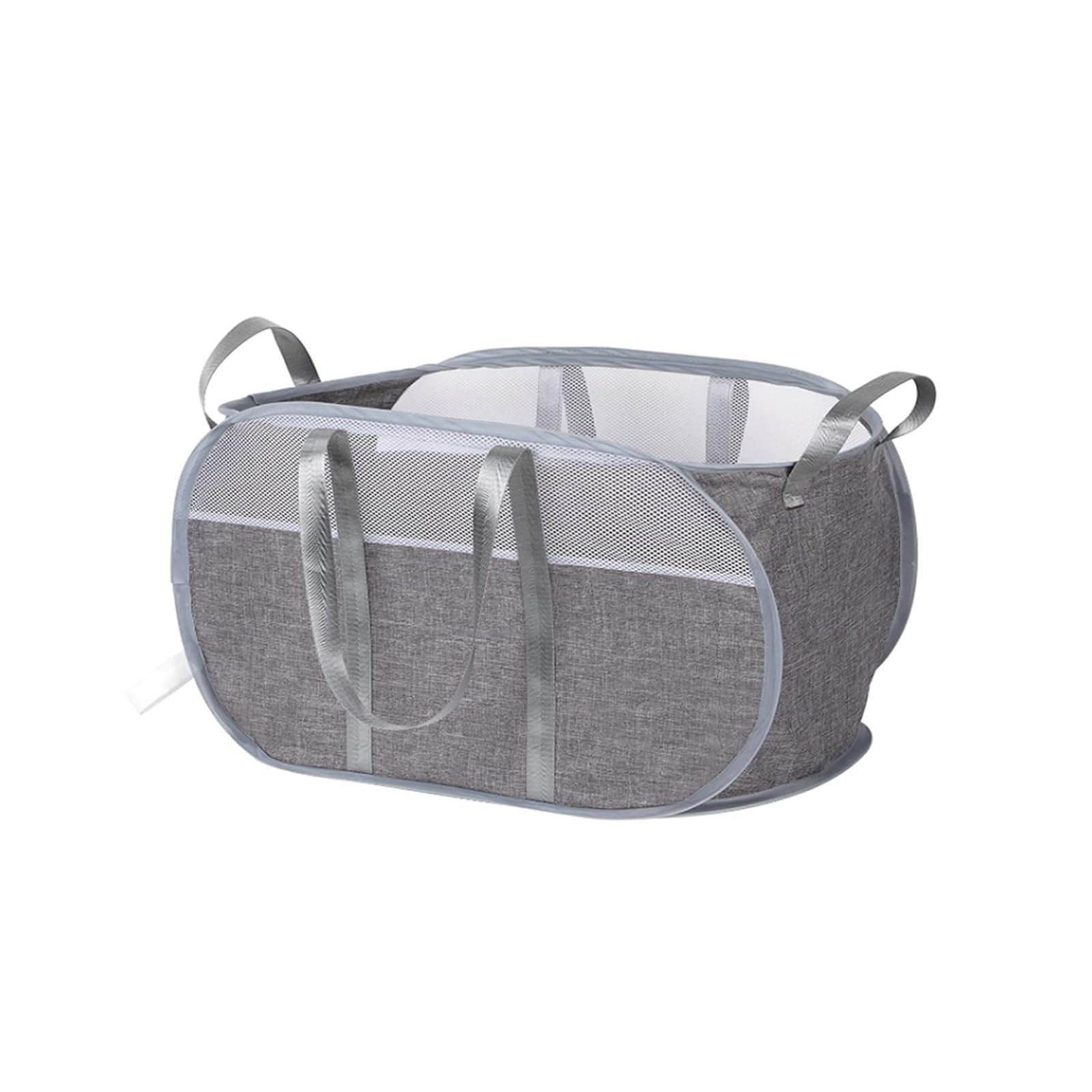 Large Collapsible Laundry Basket Folding Washing Basket Pop Up Foldable Laundry Hamper Space Saving Dirty Clothes Storage Basket Grey