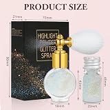 AOOWU Glitter Spray Shiny Body & Face Highlighter Colorful Silver Spray view 4