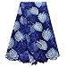 pqdaysun African Lace Fabrics 5 Yards 2019 Nigerian French Beaded Tulle Fabric (Royal Blue)