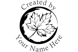 Autumn Maple Leaf Custom Handmade Created by Name Signature Canada Style Stamp Personalized 1.65inch