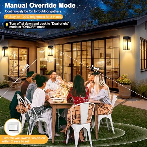 OYKYOHEI Outdoor Wall Lights, Security Lights Outdoor with Motion Sensor, Dusk to Dawn Outdoor Lights Mains Powered, Waterproof Anti-Rust Wall Lights for Garden, Entryway, Doorway, Garage