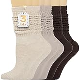diputox Slouchy Socks Women Slouch Knee High Boot Long Tube Socks 3 Pairs