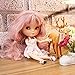 The 12 Inch Nude Doll is Similar to Blyth BJD Doll, Customized ICY Dolls Can Be Changed Makeup and Dress by DIY, Ball Jointed Dolls Best Gifts and Hobby For Girls (Purple Pink)