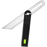 T-Bevel Gauge &amp; Protractor with Vertical Bubble Level &ndash; 0-360&deg; Precision Angle Finder, 8 Inch Stainless Steel Sliding Bevel Square for Woodworking, Carpentry, Metalworking &amp; Construction