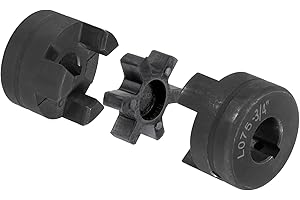 uxcell 3/4" to 3/4" L075 Flexible 3-Piece L-Jaw Coupling Coupler Set & Buna-N NBR Rubber Spider for Log Splitter Hybrid Equipment