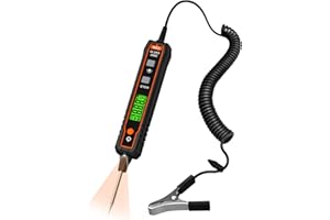 Automotive Circuit Tester,POROMETISTO VT01A 0.8V-100V DC Smart Test Light Automotive Fuse Tester with Flashlight and LED Display,Voltage Tester Pen for Cars,Motorcycle,SUV,UTV,RV,Boat,Trailer,Trucks