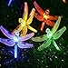 SEMILITS Solar String Light Waterproof Outdoor Fairy Lights 22Ft 30 Crystal Dragonfly LEDs for Pation,Homes,Gardens