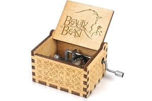 Hefonti Beauty and The Beast Music Box, Gift for Wife Girlfriend Boyfriend Christmas Valentine Day Birthday to Women Husband Wooden Musical Box