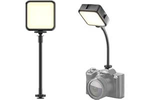 VOINAP On-Camera Video Light with Extension Arm, Portable LED Mini Light Bright for Photography, Rechargeable Vlogging Light for DSLR Camera, GoPro, Phone, Compatible with Sony Canon Nikon Panasonic