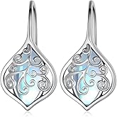 Filigree Earrings for Women 925 Sterling Silver Moonstone Filigree Earrings Moonstone Jewelry Gifts for Women Mother