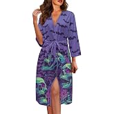 ZWPINITUP Long Robes for Adult Women Long Sleeve Women Nightgown with Belt Plus Size Loungewear