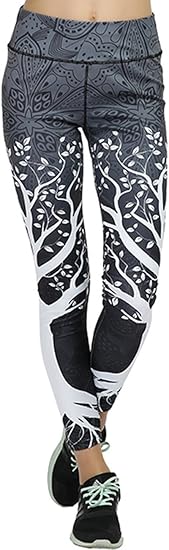 Amazon Co Jp ヨガウェア スポーツレギンス 柄パンツ 森林柄 レディース トレーニング フィットネス用 タイツ 吸汗速乾 抗菌防臭 ヨガパンツ S 服 ファッション小物