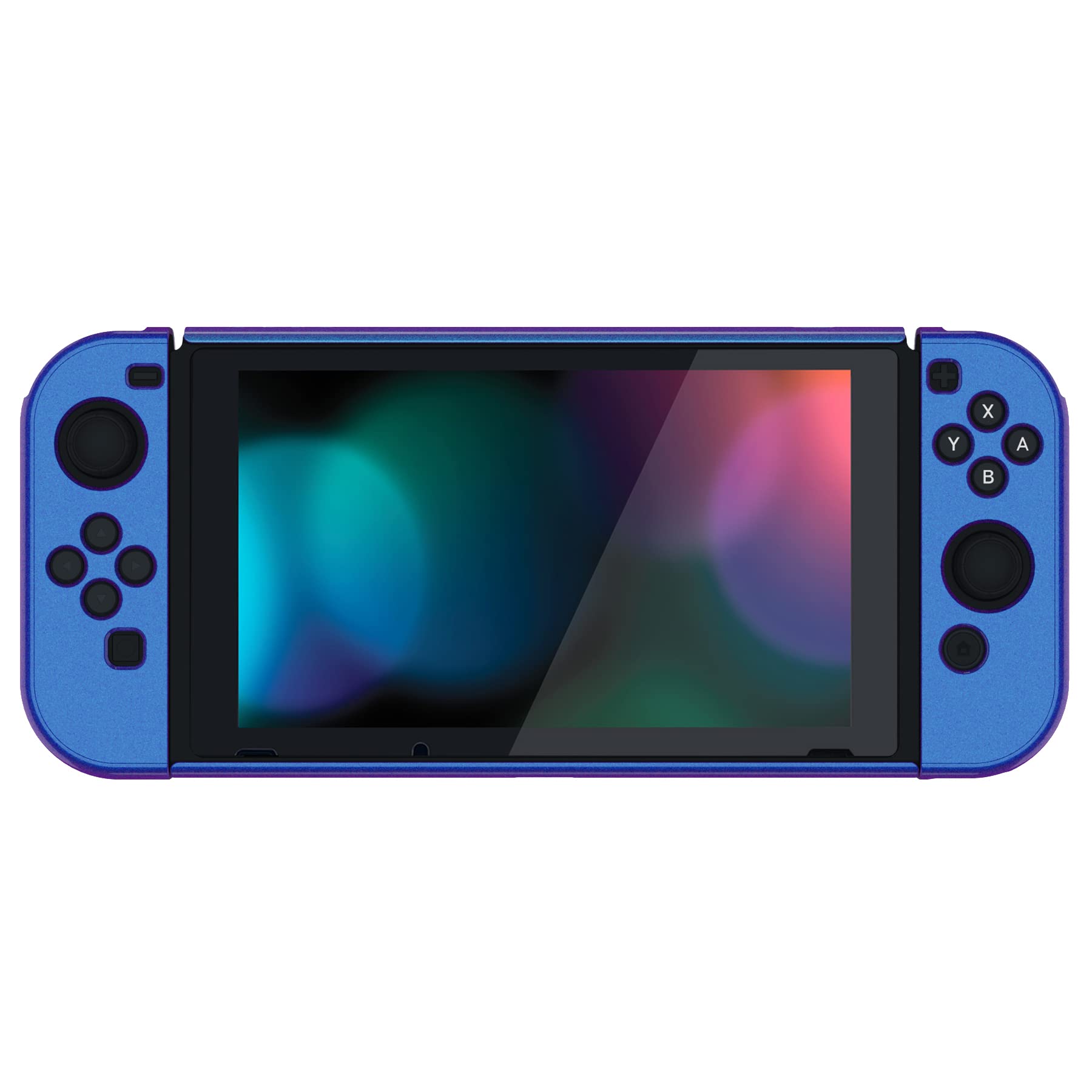 PlayVital Ergonomic Grip Case for Nintendo Switch, Upgraded Protective Hard Case Protector for Switch - Shock-absorbent Anti-Scratch Dockable Durable Cover Game Accessories, Chameleon Purple Blue