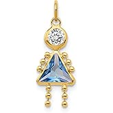 FB Jewels Solid 14K Yellow Gold March Girl Birthstone Charm