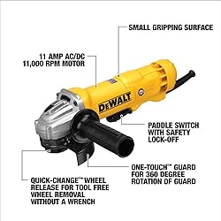 DEWALT Angle Grinder, 4-1/2-Inch, 11-Amp, 11,000