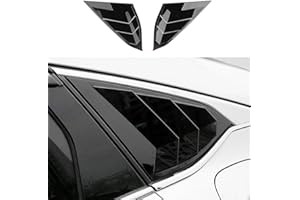 BOLTRY ABS Rear Side Window Louvers Air Vent Scoop Shades Cover Blinds Trim for Honda Accord 2018 2019 2020 2021 2022（Bright Black）