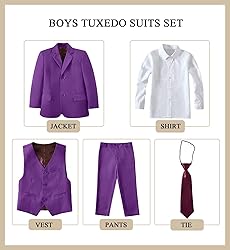 Boys Suit Kids Purple Suits for Boys Wedding Ring