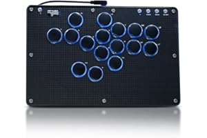 JZW-Shop Haute42 Leverless Arcade Stick T16-texture, All-Button Arcade Controller for Switch/PC/PS4/PS3 /Steam Deck, Slim Fighting Game Keyboard with Turbo & Custom RGB, Supports Hot-Swap & SOCD (Black)