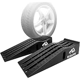 ROBLOCK Heavy Duty Low Profile Car Ramps for Oil Changes, Portable Car Ramps for Low Cars High Lift and Jack Support, Vehicle Ramps for Garage, 35.63''x12''x8.07'', G.V.W 13000 LBS, 2 PCS