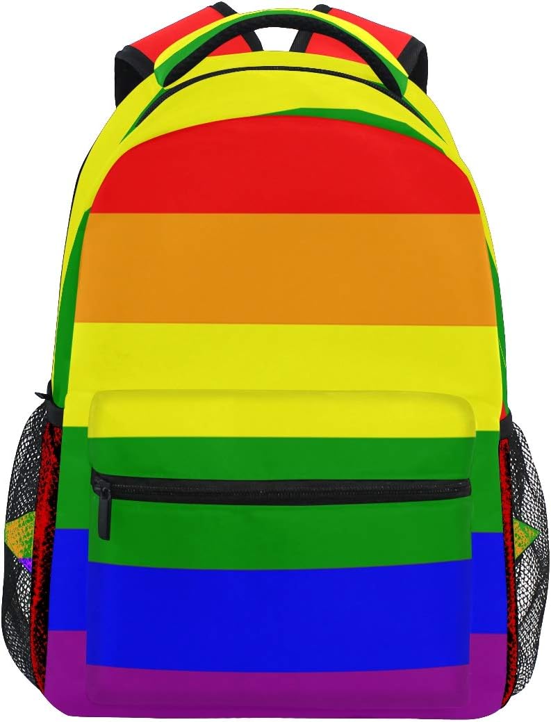 Rainbow Pattern School Backpack for Boys Girls Kids Travel Bag Bookbag