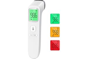 ANMEATE No-Touch Forehead Thermometer for Adults, Infrared Digital Thermometer for Kids, Touchless Baby Thermometer, Accurate Reading with Large Display, Mute Mode, Memory Recall, Fever Alarm