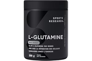 Sports Research® L-Glutamine Powder - Workout Recovery Support, Immune Health & Gut Health Support - Easy to Mix Powder - 5g 