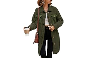 EVALESS Fuzzy Fleece Jackets for Women Fashion Long Sleeve Lapel Button Down Long Teddy Coat Faux Fur Warm Winter Outwear