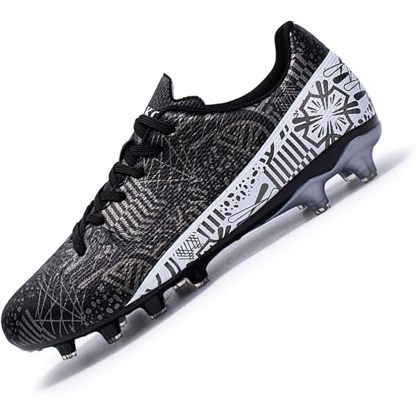 Chaussures De Football Homme Kmrlofiy - Crampons Hauts, Tige PVC Souple, Semelle Caoutchouc Antidérapante