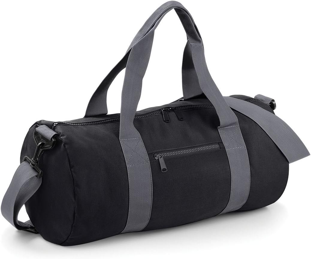 Bagbase 20 Liters Plain Gym Travel Outdoor Barrel Duffle Bag in Black
