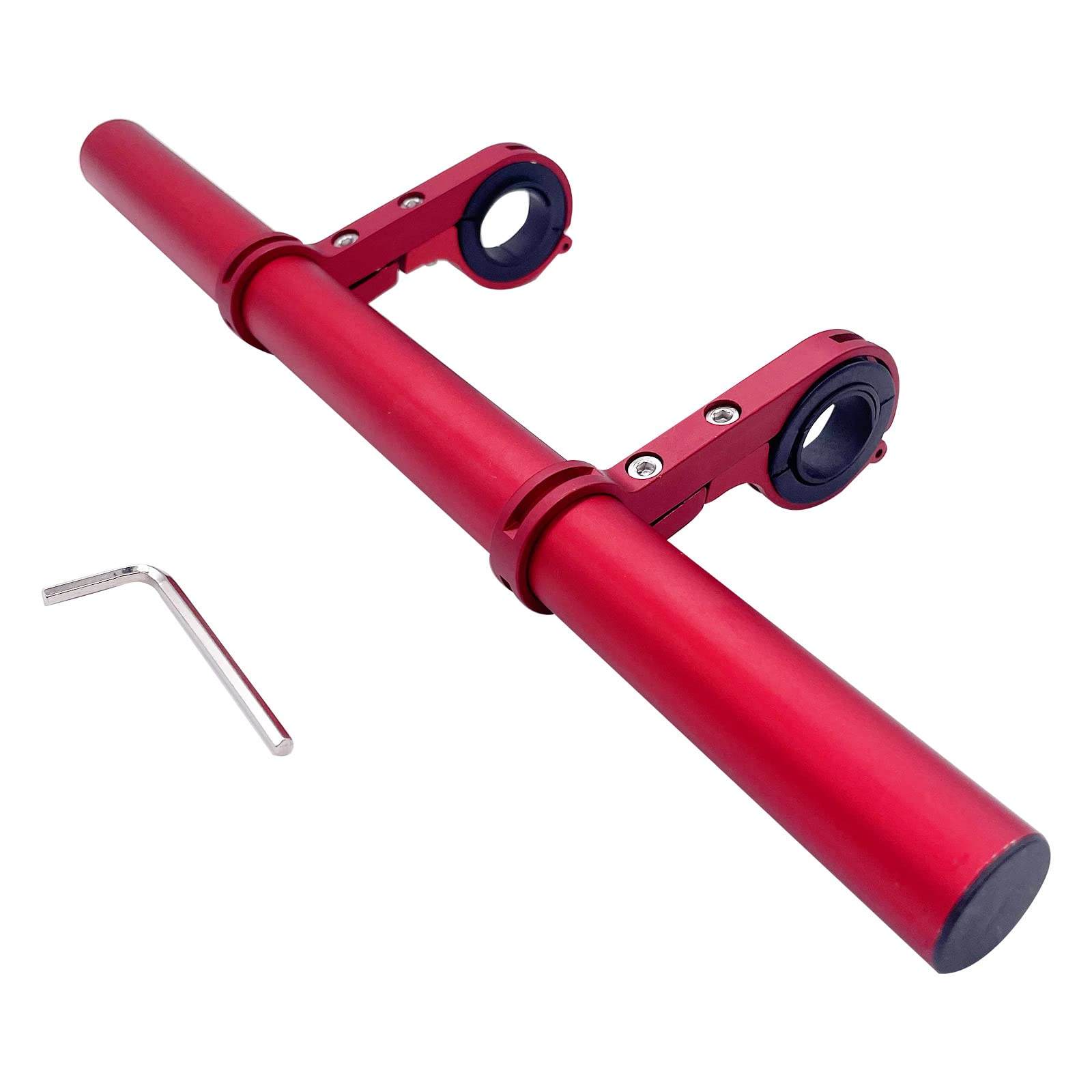 Mairhie Stationary Bike Handlebar Extender, 12 Inches Double Clamp Bike Bracket Bicycle Accessories for Phone Mount, GPS, Light Lamp