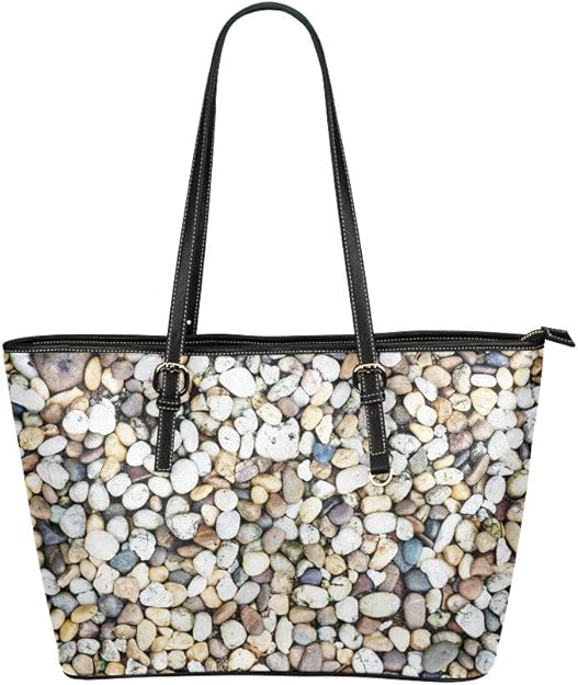 WYYWCY Bolso de mano Natural Seaside Colorido Piedra Piedra Guijarro