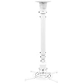 DYNAVISTA Full Motion Universal Ceiling Projector Mount Bracket with Adjustable Height and Extendable Arms Rotating Swivel Mount for Home and Office Projector (White)