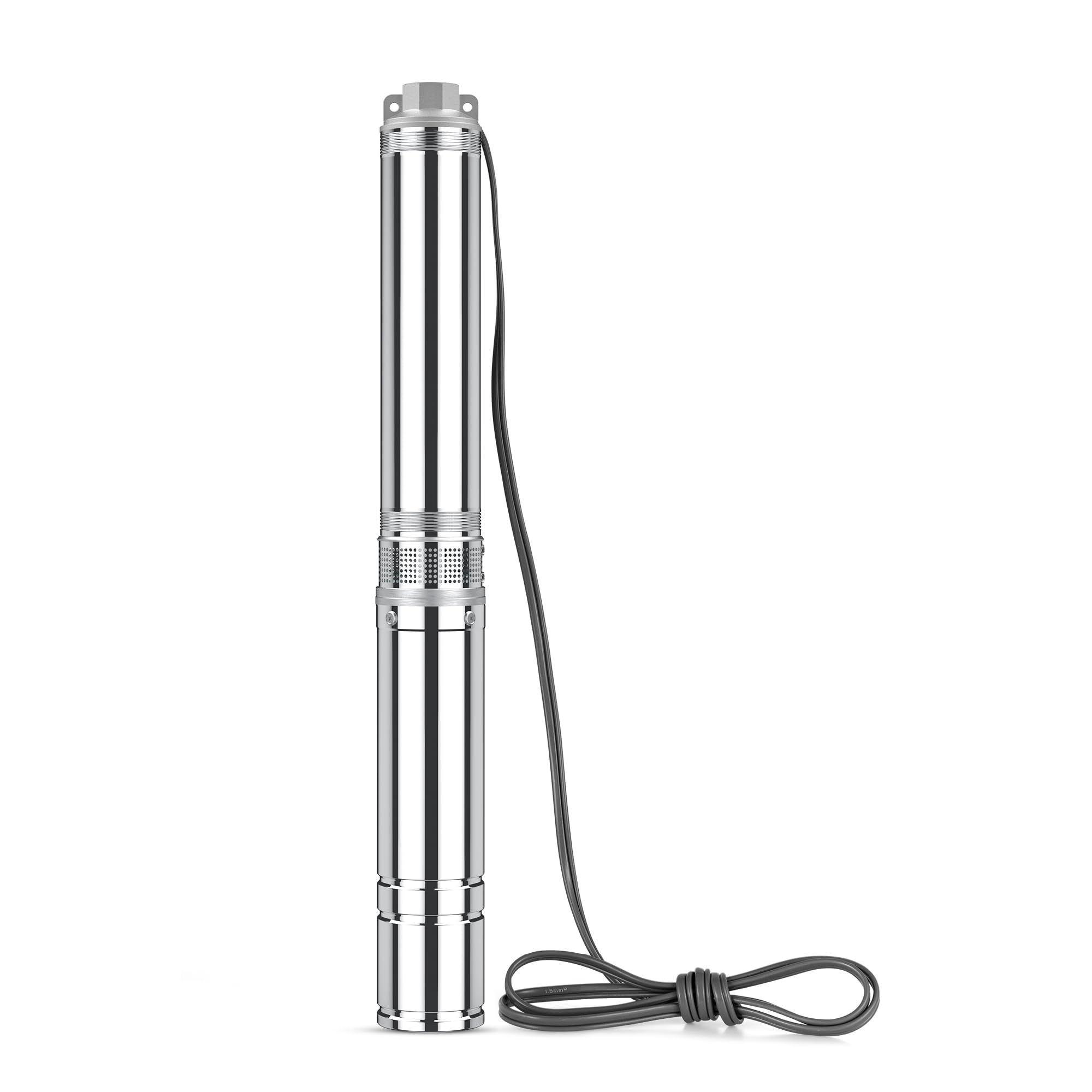 Photo 1 of PUMPMAN 1.5 HP Deep Well Submersible Pump, 110V, 26.4 GPM Flow, 315 Ft Head, 4'' Stainless Steel Water Pump, Deep Well Water Pump for Industrial, Irrigation&Home Use, IP68 Waterproof Grade