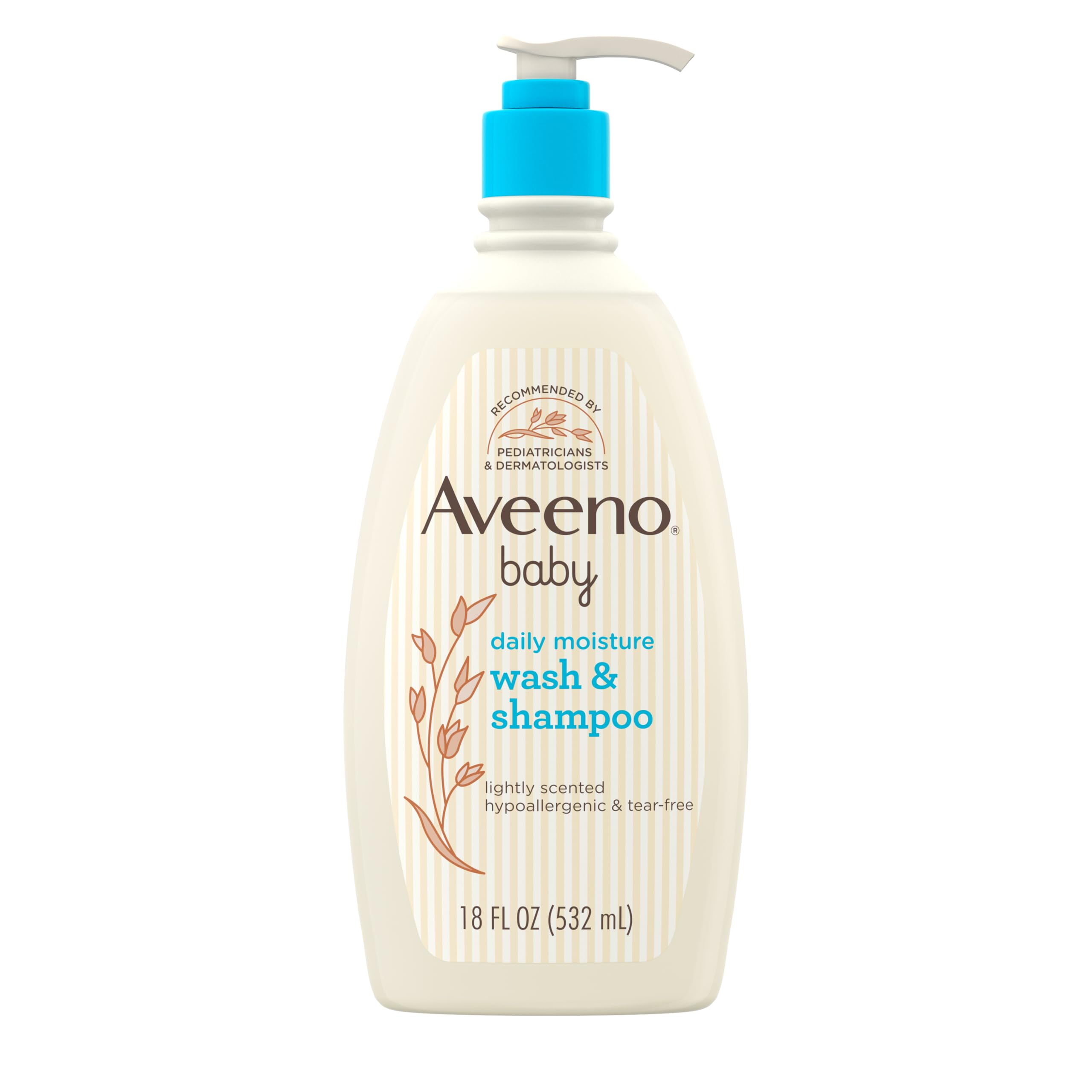 Aveeno Baby Daily Moisture Wash & Shampoo, Tear-Free, 18 fl. oz