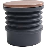 Deskbloom Coffee Grinder Single Dose for HOPPER with Wooden Lid, Silicone Espresso Blowing Cleaning Tool for WPM Grinders, Bean Funnel for Kitchen and Cafe Use Black(Wooden Lid)