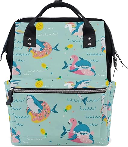 Mignon Requin Avec Anneaux De Natation Ananas Ete Sac A Dos A Langer Sac A Dos Personnalise Pour Maman Fille Femmes Ecole Voyage Randonnee Ordinateur Portable Sac De Bebe Amazon Fr Bebes